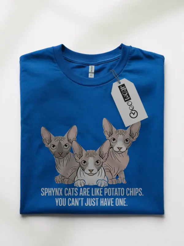 Royal blue sphynx cats like potato chips shirt – sphynx cat shirt