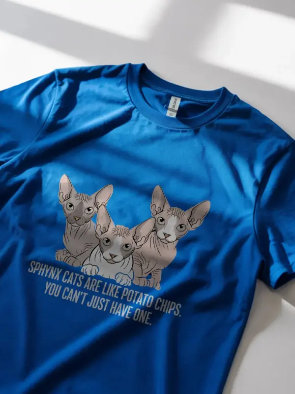 Royal blue sphynx cats like potato chips shirt – sphynx cat shirt