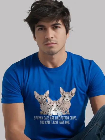 Royal blue sphynx cats like potato chips shirt – sphynx cat shirt