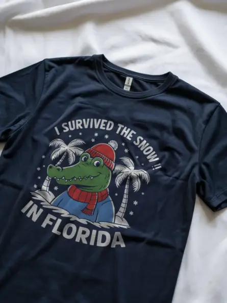 Navy survived the snow in florida shirt – florida humor shirt