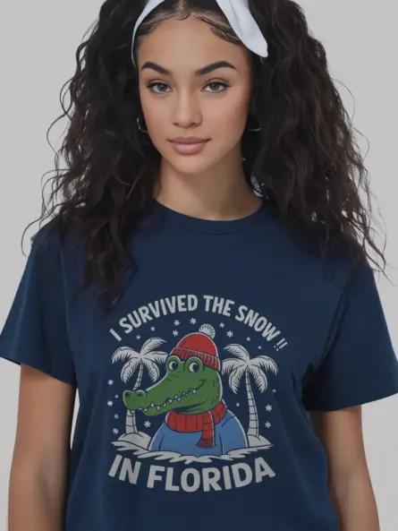 Navy survived the snow in florida shirt – florida humor shirt
