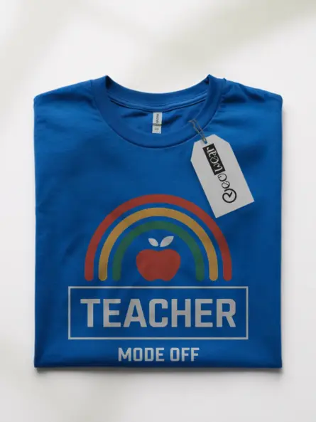 Royal blue teacher mode off shirt – funny educator shirt