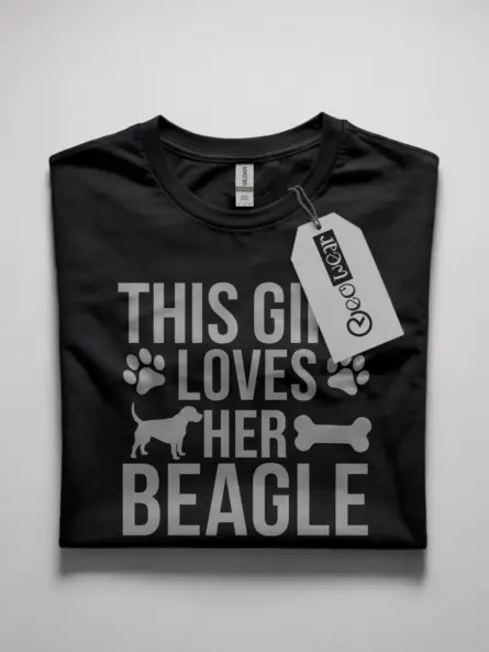 This girl loves her beagle shirt in black – women’s beagle mom tee