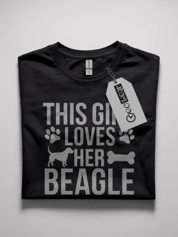 This girl loves her beagle shirt in black – women’s beagle mom tee