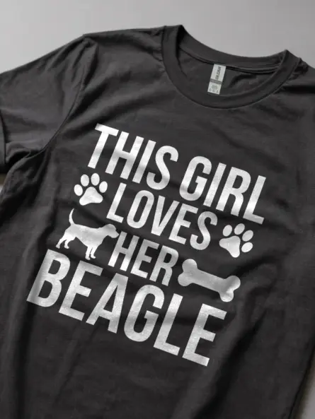 Dark heather this girl loves her beagle shirt – cute women’s beagle tee