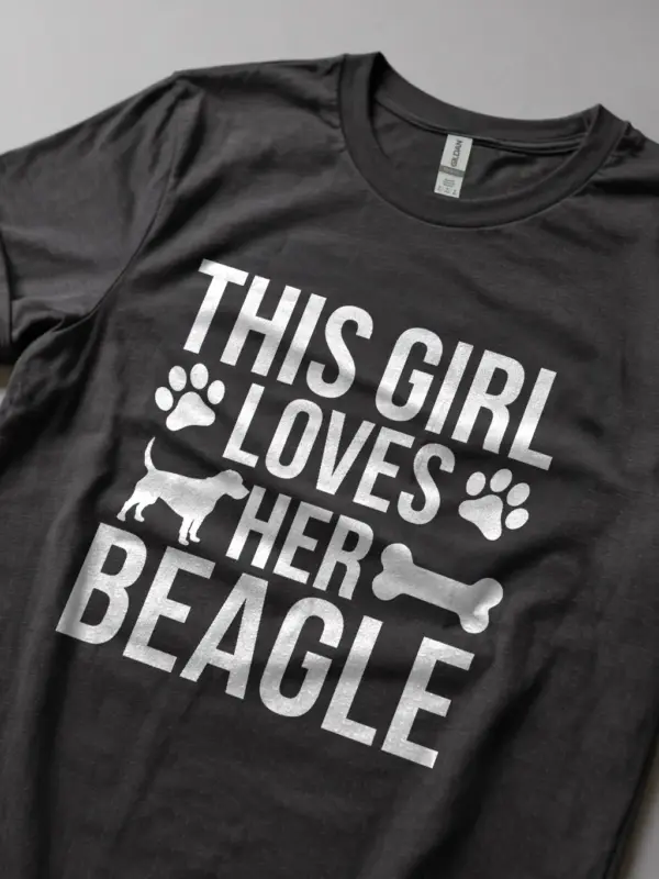 Dark heather this girl loves her beagle shirt – cute women’s beagle tee