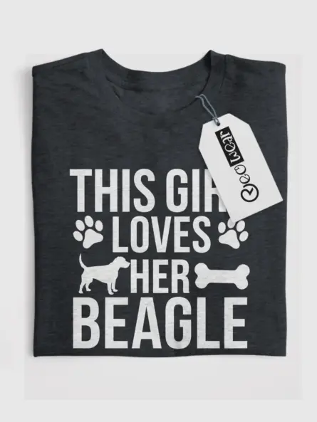 Dark heather this girl loves her beagle shirt – cute women’s beagle tee