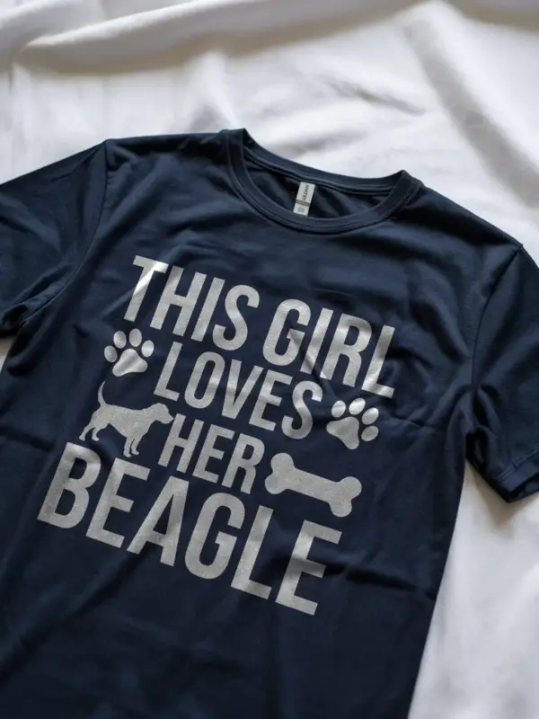 Navy this girl loves her beagle shirt – beagle mom shirt for women