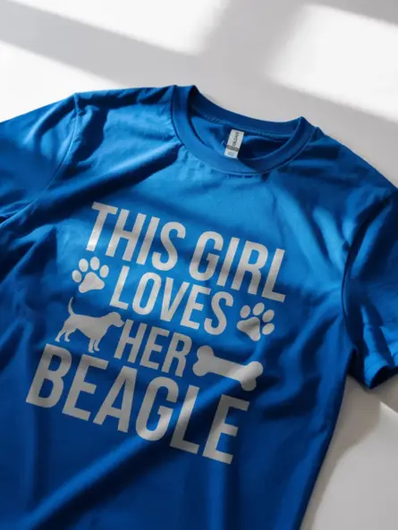 Royal Blue This Girl Loves Her Beagle Shirt – Fun Beagle Women’s Tee