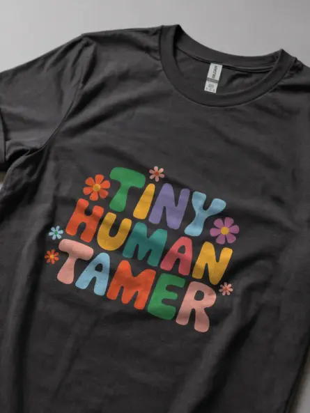 Dark Heather Tiny Human Tamer Shirt – Daycare Worker Shirt