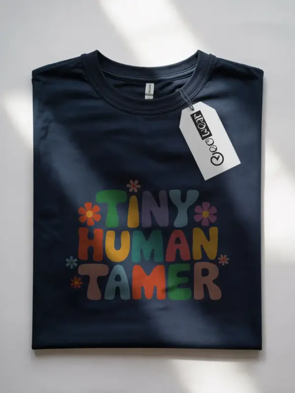 Navy tiny human tamer shirt – pre-k teacher tee