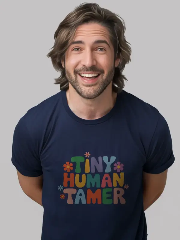 Navy tiny human tamer shirt – pre-k teacher tee