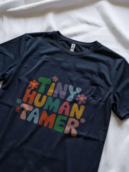 Navy tiny human tamer shirt – pre-k teacher tee