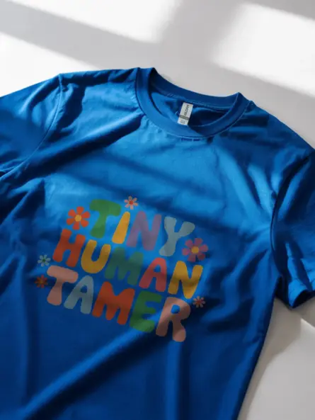 Royal blue tiny human tamer shirt – teacher appreciation gift