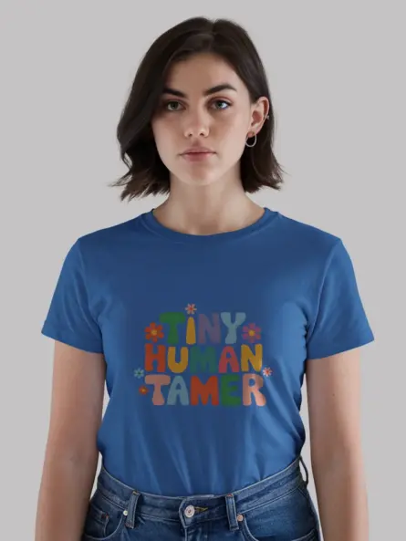 Royal blue tiny human tamer shirt – teacher appreciation gift