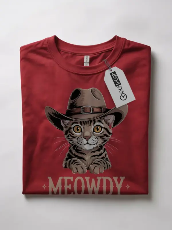 Red toyger cat meowdy shirt – pet cat mom dad tee