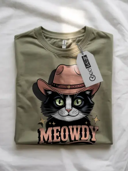 Military green tuxedo cowboy cat shirt – cute cat lover shirt