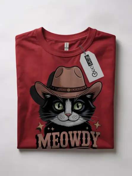 Red tuxedo cowboy cat shirt – funny pet cat tee