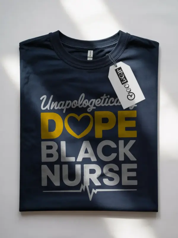 Navy unapologetically dope black nurse shirt – black history tee