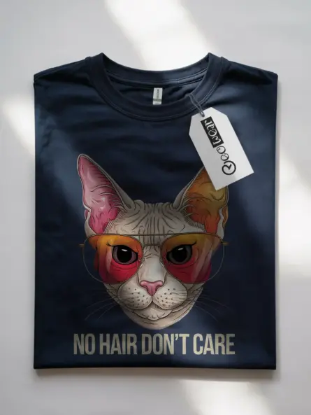 Navy funny sphynx cat shirt – cat wearing sunglasses