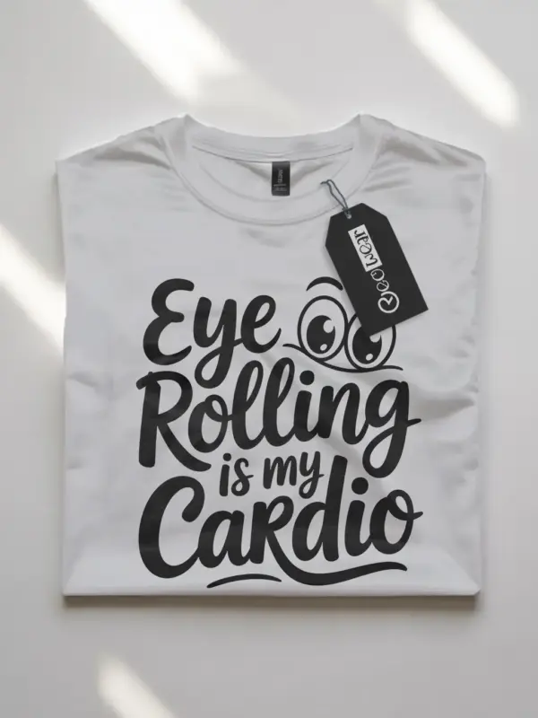 White Eye Rolling Is My Cardio shirt lifestyle image for introverts