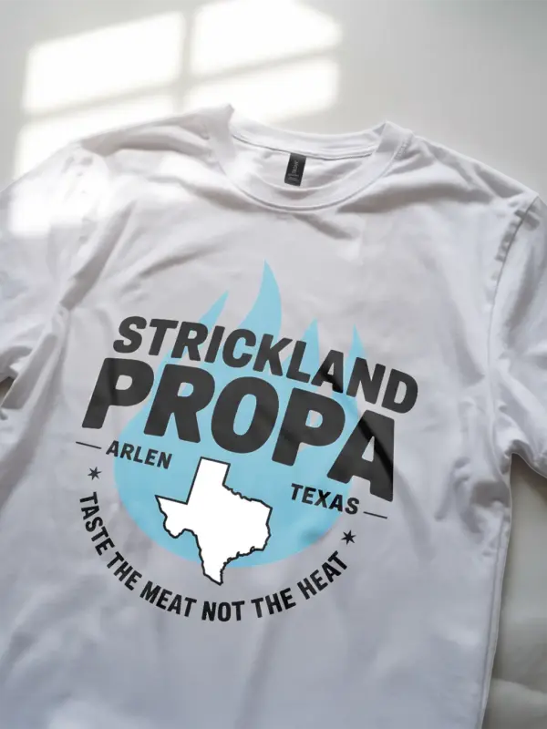 white strickland propane vintage tee texas grilling gear