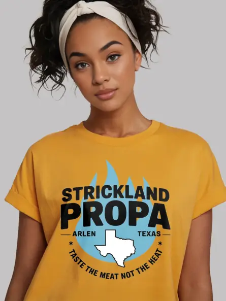 yellow strickland propane vintage tee backyard chef clothing