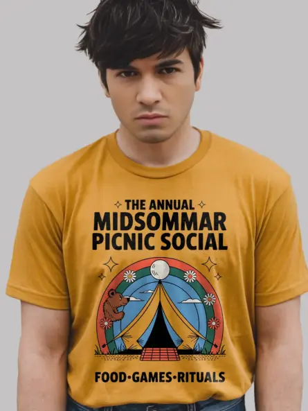 yellow The Annual Midsommar Picnic Social retro midsommar picnic t-shirt
