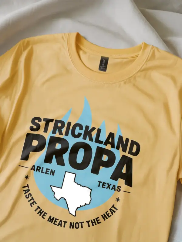 yellow strickland propane vintage tee pitmaster grill culture