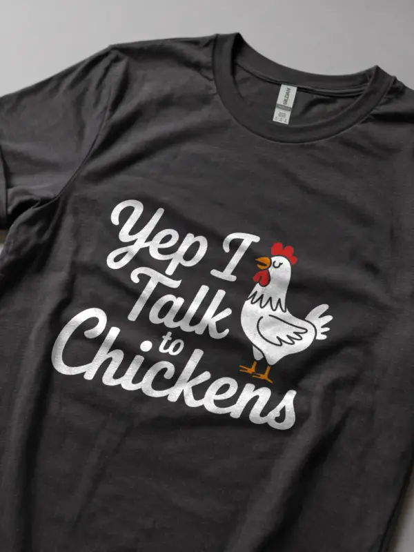 Dark heather yep i talk to chickens shirt – farm tee