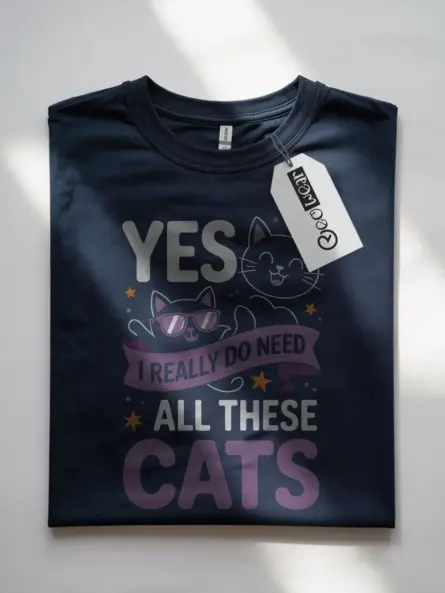 Navy yes i really do need all these cats shirt – cat mom dad tee
