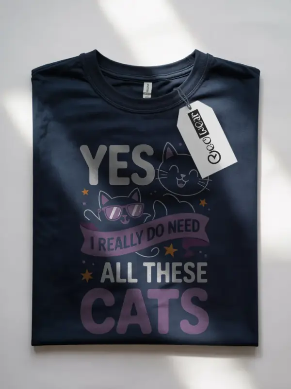 Navy yes i really do need all these cats shirt – cat mom dad tee