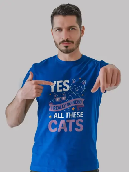 Royal blue yes i really do need all these cats shirt – cat collector shirt