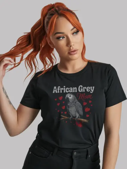 African Grey Parrot Mom T-Shirt for Bird Lovers - Image 9