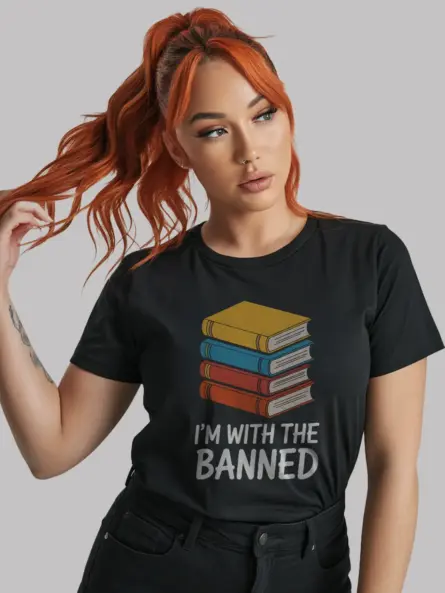Bold Banned Books Shirt – Vintage Reader Humor Tee for Book Lovers - Image 3