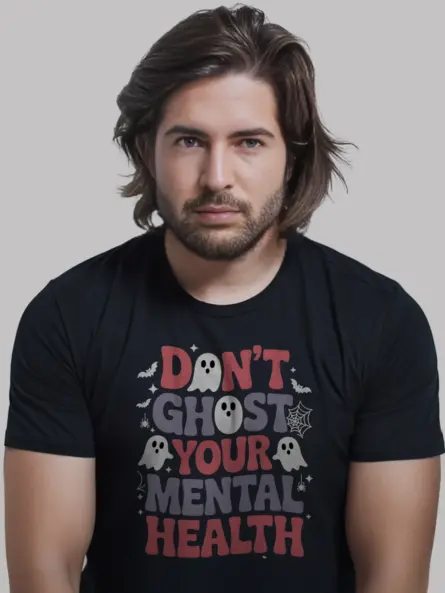 black front – don’t ghost your mental health retro Halloween mental health shirt