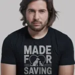 Black Shirt Front View Made for Saving Animals Animal Shelter Volunteer Shirt