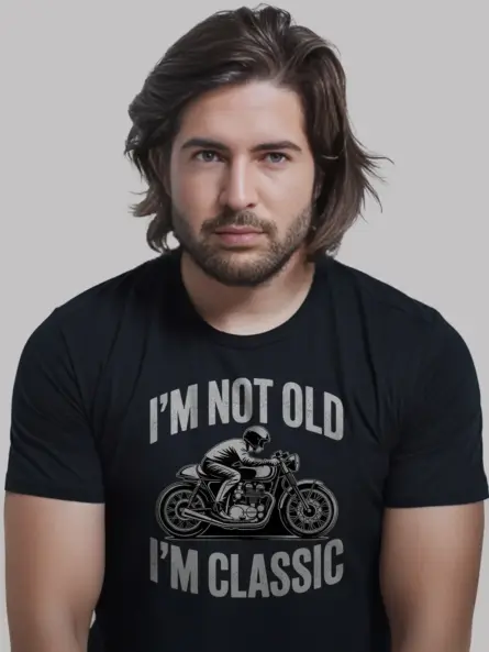 Bold Cafe Racer T-Shirt – I’m Not Old I’m Classic Vintage Biker Tee - Image 3