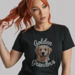 Black front – Golden Grandma dog grandma t-shirt with golden retriever design