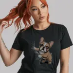 Black shirt front – French Bulldog phrase – french bulldog shirt