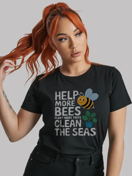 Help Save the Bees Shirt – Eco Friendly Tee for Nature Lovers - Image 3