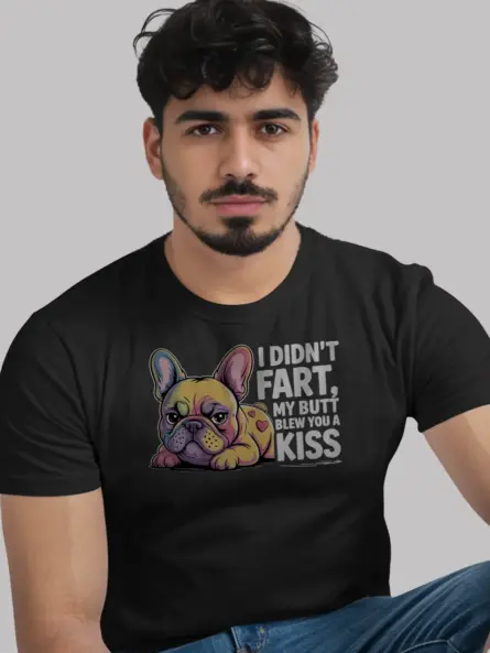 Funny French Bulldog Fart Shirt – Bold Rainbow Dog Humor Tee - Image 2