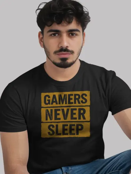 Funny Gamer T Shirt – Gamers Never Sleep Graphic for Night Owls - Image 9