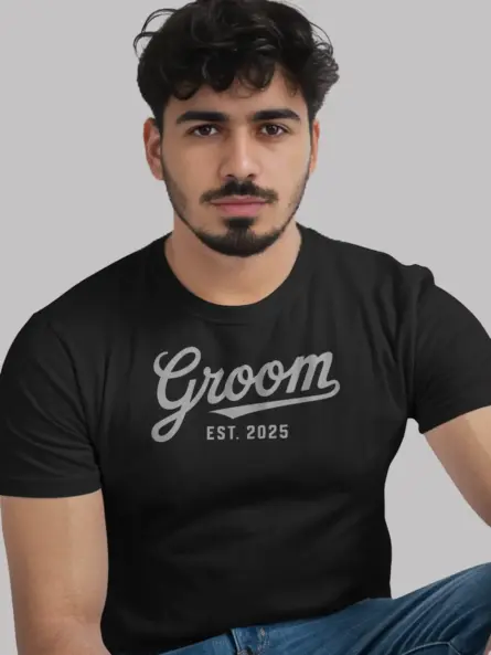 Groom Est Shirt – Vintage Wedding Tee for Bachelor Parties 2025 - Image 3