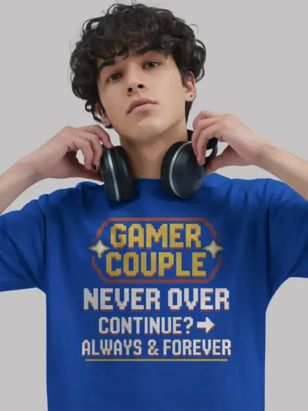 Gamer Couple Never Over T-Shirt - Image 3