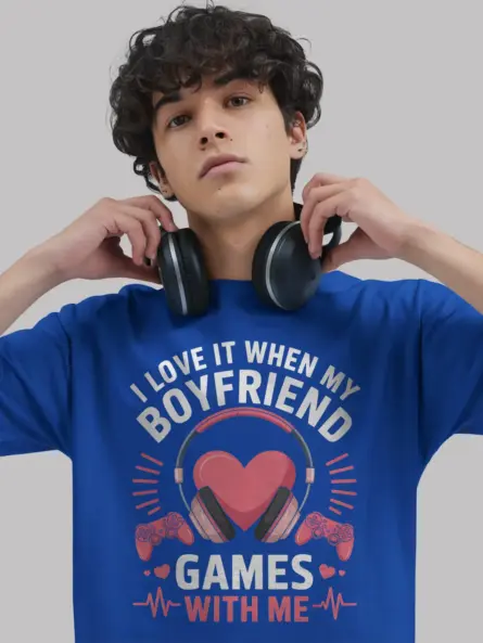 I Love It When My Gamer Boyfriend Games Shirt for Girlfriends - Image 3