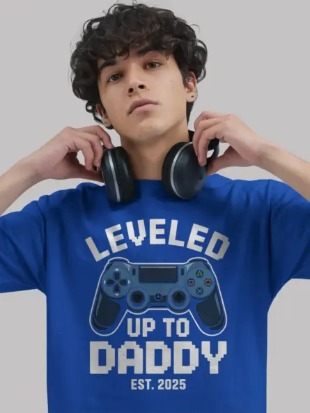 Leveled Up to Daddy Gaming T-Shirt for New Dads 2025 - Image 6