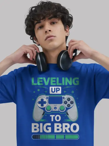 Leveling Up to Big Bro Gamer T-Shirt – Boys Video Game Reveal Tee - Image 3