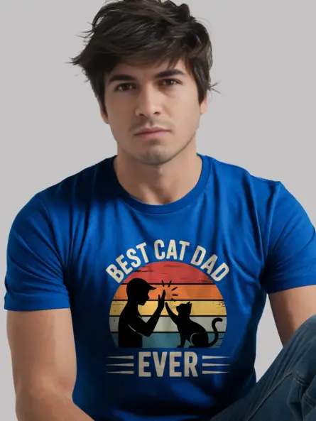 Vintage Cat Dad Shirt – Retro Sunset Tee for the Best Cat Dad Ever - Image 12