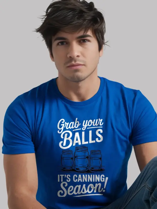 Royal Blue funny canning shirt for home canning fans lifestyle view